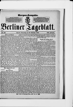 Berliner Tageblatt und Handels-Zeitung vom 27.09.1883