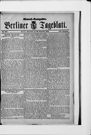 Berliner Tageblatt und Handels-Zeitung vom 29.09.1883