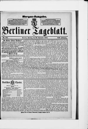 Berliner Tageblatt und Handels-Zeitung vom 30.09.1883