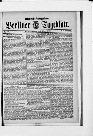 Berliner Tageblatt und Handels-Zeitung vom 06.10.1883