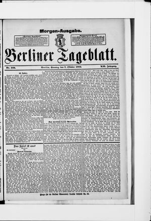 Berliner Tageblatt und Handels-Zeitung vom 07.10.1883