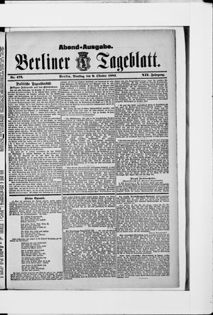 Berliner Tageblatt und Handels-Zeitung vom 09.10.1883