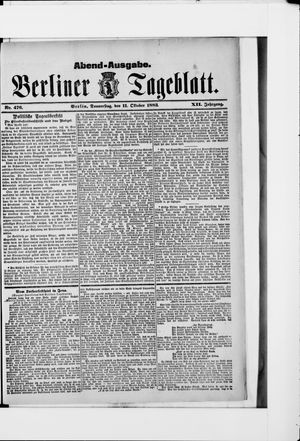 Berliner Tageblatt und Handels-Zeitung vom 11.10.1883