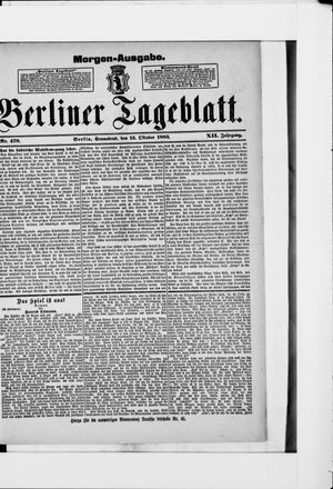 Berliner Tageblatt und Handels-Zeitung vom 13.10.1883