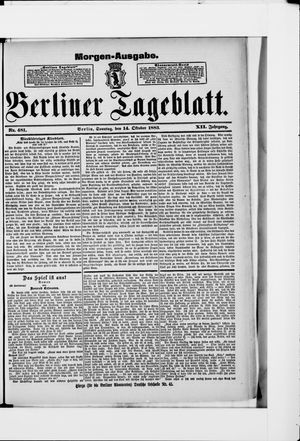 Berliner Tageblatt und Handels-Zeitung vom 14.10.1883