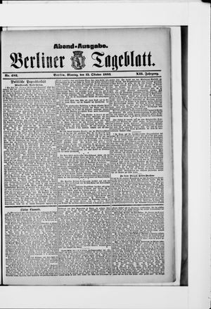 Berliner Tageblatt und Handels-Zeitung vom 15.10.1883