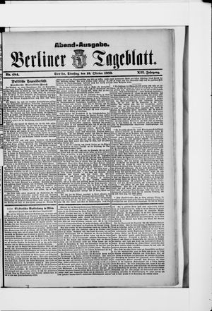 Berliner Tageblatt und Handels-Zeitung vom 16.10.1883