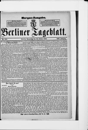 Berliner Tageblatt und Handels-Zeitung vom 18.10.1883
