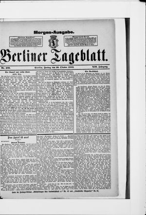 Berliner Tageblatt und Handels-Zeitung vom 19.10.1883