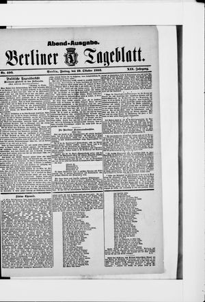 Berliner Tageblatt und Handels-Zeitung vom 19.10.1883