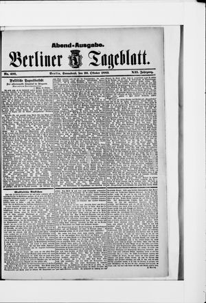 Berliner Tageblatt und Handels-Zeitung vom 20.10.1883