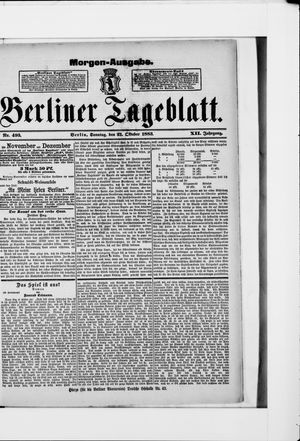 Berliner Tageblatt und Handels-Zeitung vom 21.10.1883