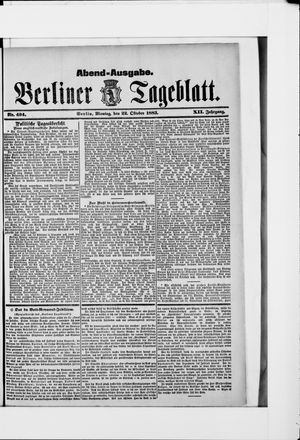 Berliner Tageblatt und Handels-Zeitung vom 22.10.1883