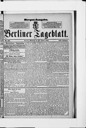 Berliner Tageblatt und Handels-Zeitung vom 24.10.1883