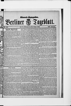 Berliner Tageblatt und Handels-Zeitung on Oct 24, 1883