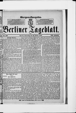 Berliner Tageblatt und Handels-Zeitung vom 25.10.1883