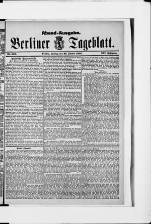 Berliner Tageblatt und Handels-Zeitung vom 26.10.1883