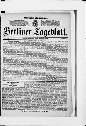 Berliner Tageblatt und Handels-Zeitung vom 01.11.1883