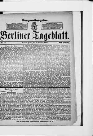 Berliner Tageblatt und Handels-Zeitung vom 02.11.1883