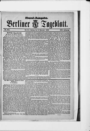 Berliner Tageblatt und Handels-Zeitung vom 02.11.1883