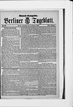Berliner Tageblatt und Handels-Zeitung vom 03.11.1883