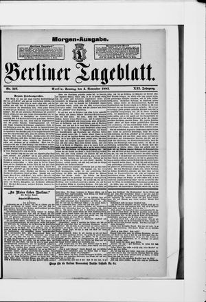 Berliner Tageblatt und Handels-Zeitung vom 04.11.1883