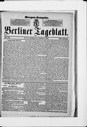 Berliner Tageblatt und Handels-Zeitung vom 06.11.1883