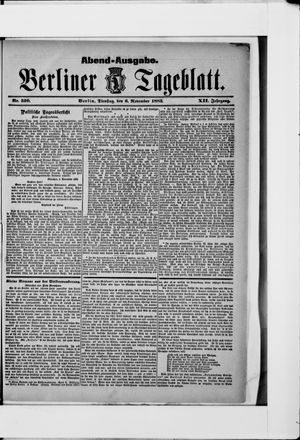Berliner Tageblatt und Handels-Zeitung vom 06.11.1883