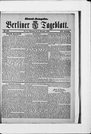 Berliner Tageblatt und Handels-Zeitung vom 07.11.1883