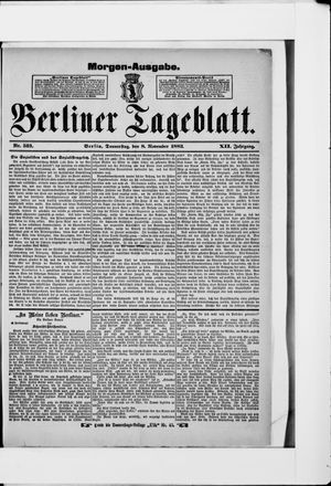 Berliner Tageblatt und Handels-Zeitung vom 08.11.1883