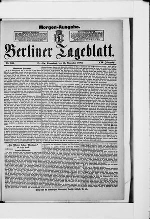 Berliner Tageblatt und Handels-Zeitung on Nov 10, 1883