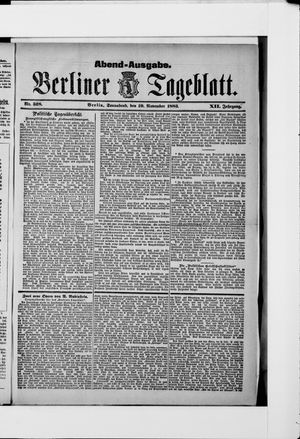 Berliner Tageblatt und Handels-Zeitung vom 10.11.1883
