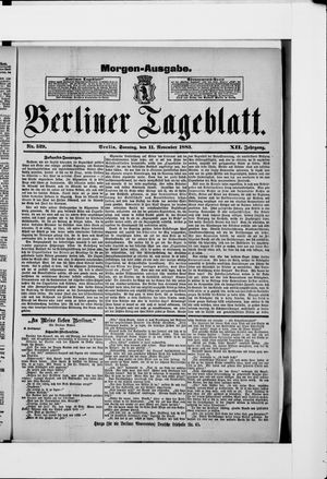 Berliner Tageblatt und Handels-Zeitung vom 11.11.1883