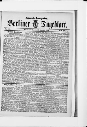 Berliner Tageblatt und Handels-Zeitung vom 13.11.1883