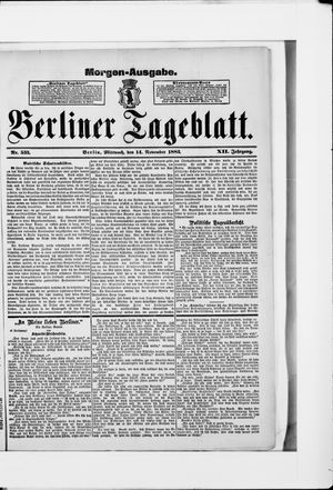 Berliner Tageblatt und Handels-Zeitung vom 14.11.1883