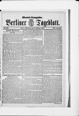Berliner Tageblatt und Handels-Zeitung vom 15.11.1883