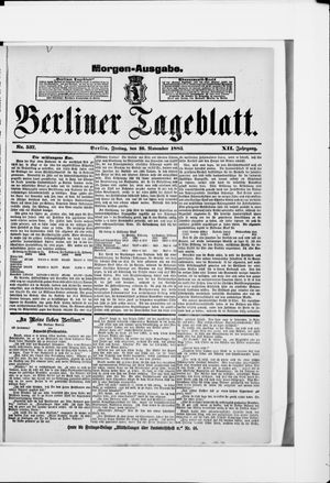 Berliner Tageblatt und Handels-Zeitung vom 16.11.1883