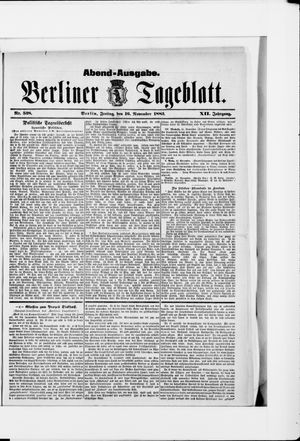 Berliner Tageblatt und Handels-Zeitung vom 16.11.1883