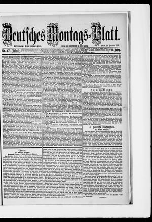 Berliner Tageblatt und Handels-Zeitung vom 19.11.1883