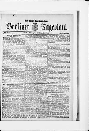 Berliner Tageblatt und Handels-Zeitung vom 19.11.1883