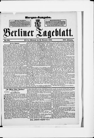 Berliner Tageblatt und Handels-Zeitung vom 21.11.1883