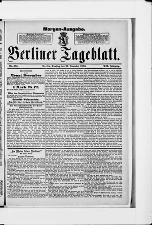 Berliner Tageblatt und Handels-Zeitung vom 27.11.1883