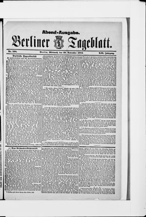 Berliner Tageblatt und Handels-Zeitung vom 28.11.1883