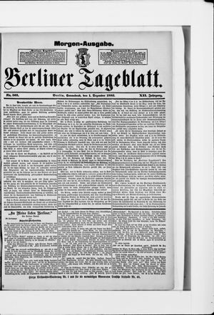 Berliner Tageblatt und Handels-Zeitung vom 01.12.1883