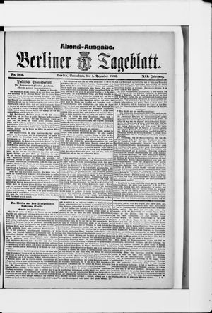 Berliner Tageblatt und Handels-Zeitung vom 01.12.1883