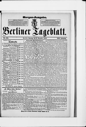 Berliner Tageblatt und Handels-Zeitung vom 02.12.1883