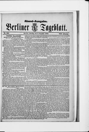 Berliner Tageblatt und Handels-Zeitung on Dec 4, 1883