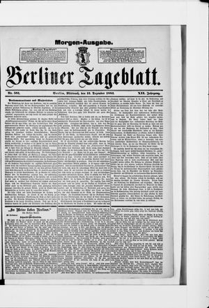 Berliner Tageblatt und Handels-Zeitung vom 12.12.1883