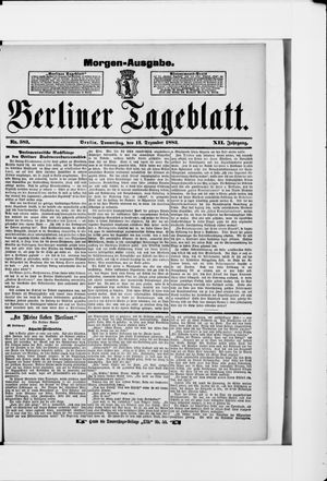 Berliner Tageblatt und Handels-Zeitung vom 13.12.1883