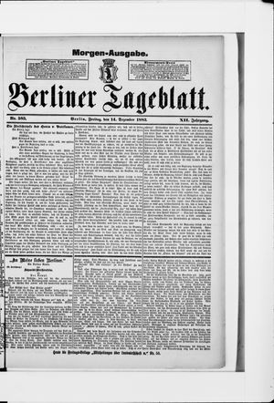 Berliner Tageblatt und Handels-Zeitung on Dec 14, 1883